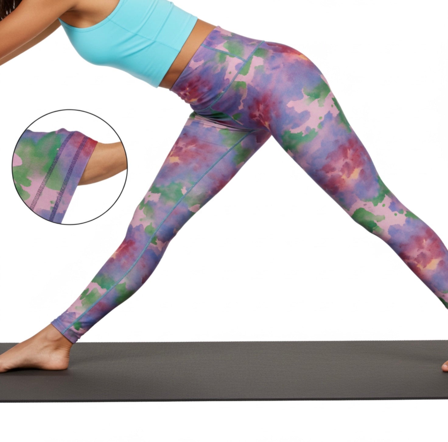 Aquarell-Blumen-Yoga-Leggings – Künstlerische Activewear für Fitnessstudio und Pilates