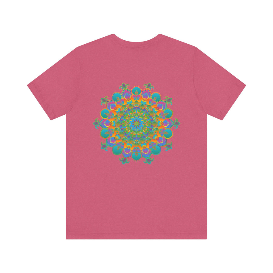Colorful and intricate mandala design tee promoting spiritual peace and harmony