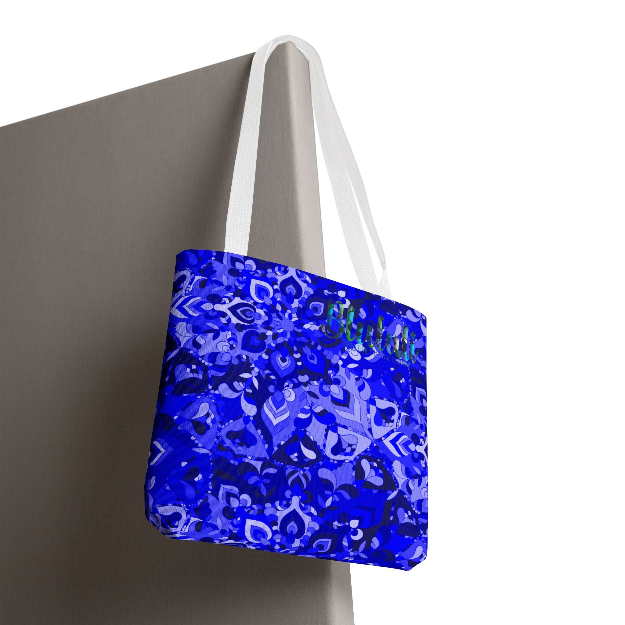 Borsa tote con design mandala blu per un uso quotidiano elegante