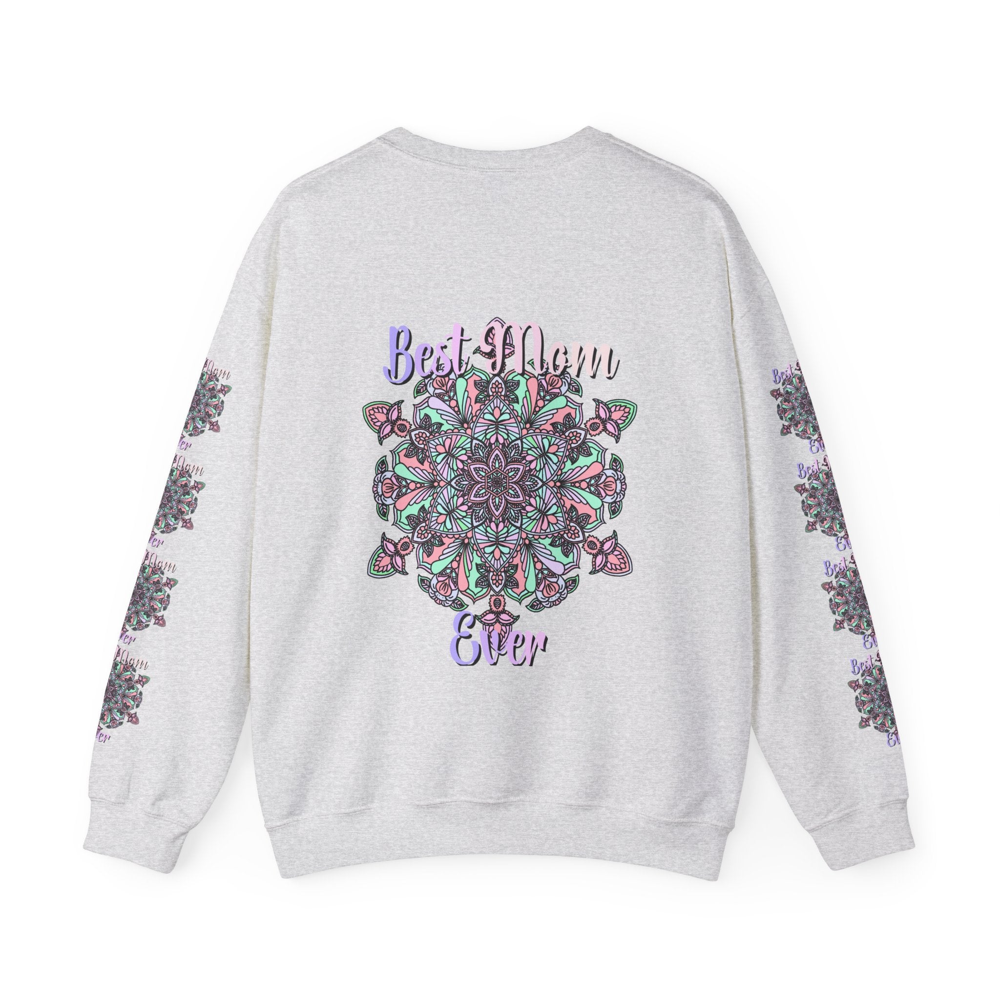 Mandala Design Sweatshirt in Soft Pink and Lavender for Moms