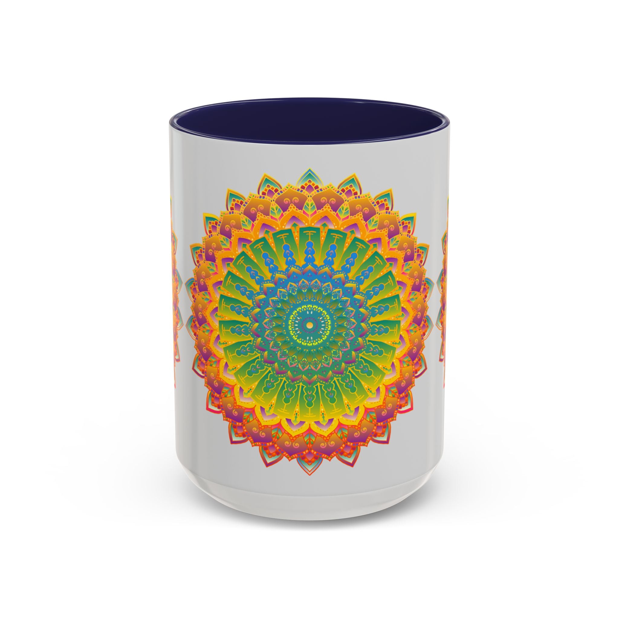 Detailed and vibrant mandala design on a sturdy coffee mug