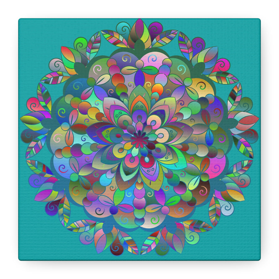 Colorful Floral Mandala Matte Canvas Wall Art — Stretched 1.25"