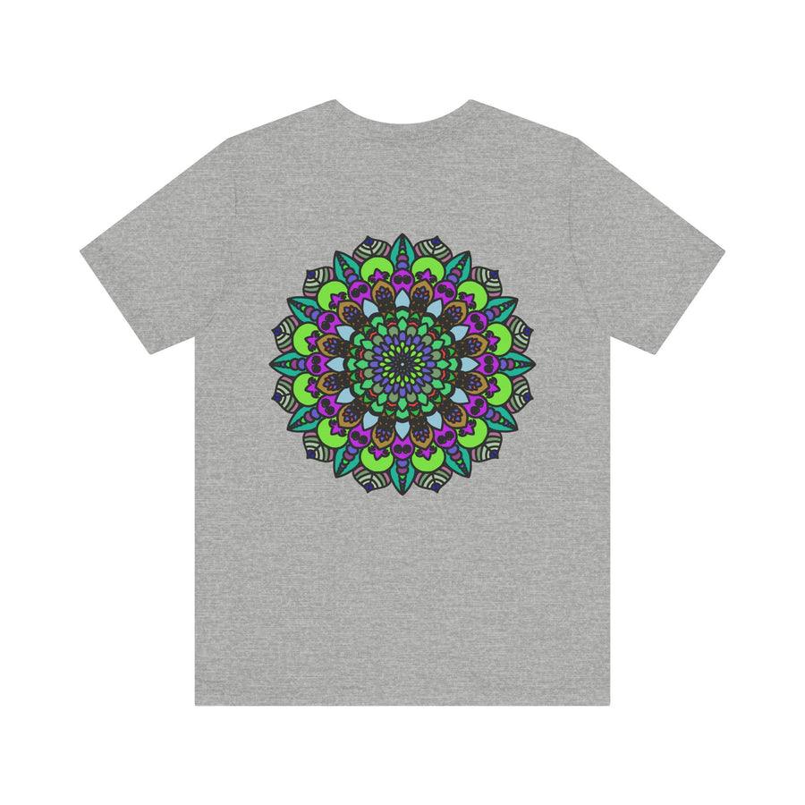 Beautiful Mandala Peace Tee featuring intricate spiritual designs and promoting harmony and balance in a peaceful and calming color palette