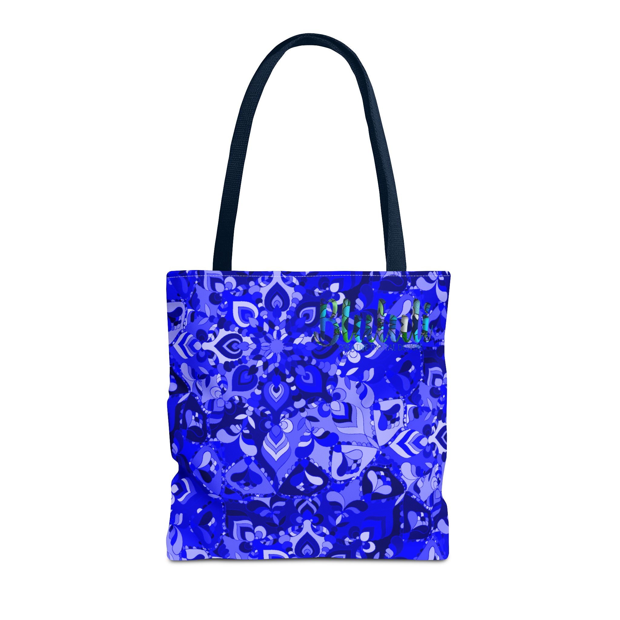 Borsa tote con design mandala blu per un uso quotidiano elegante