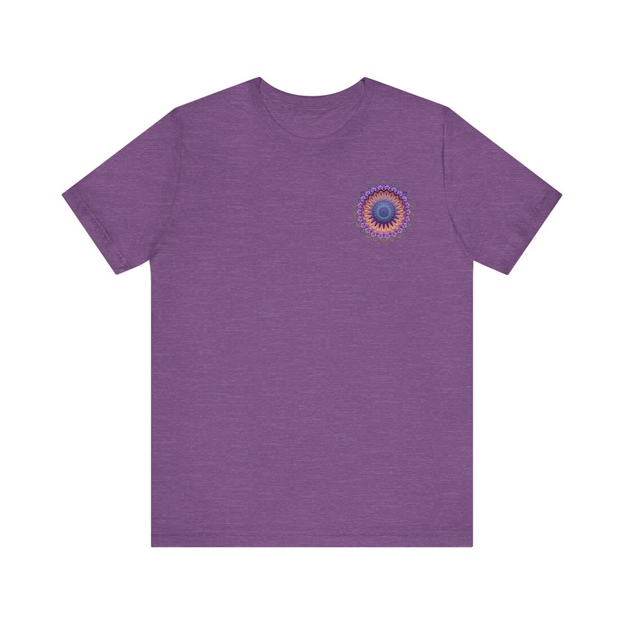 Vibrant mandala t-shirt featuring intricate spiritual design for peace and harmony