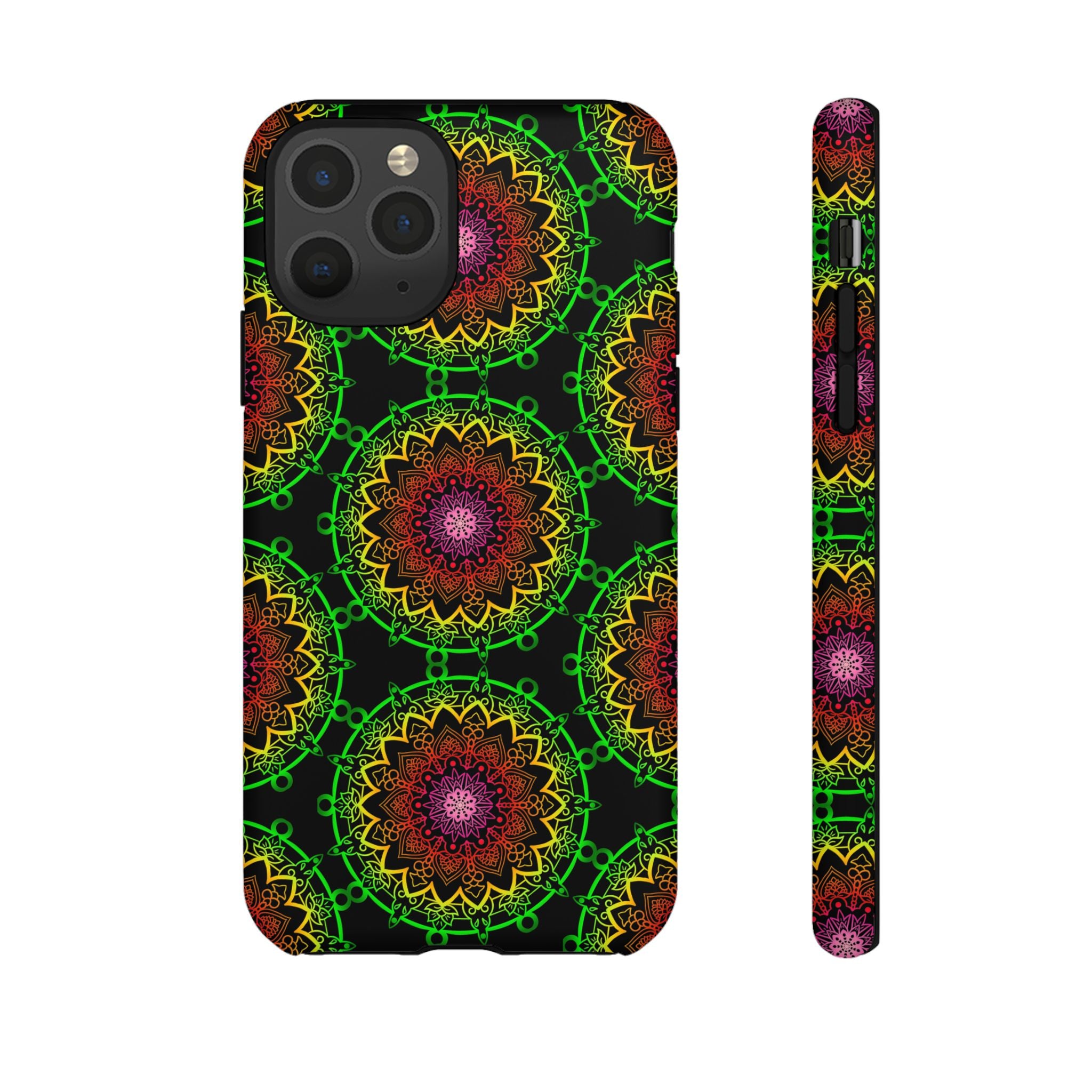 Custodia per telefono con mandala artistica, motivi audaci e stile moderno