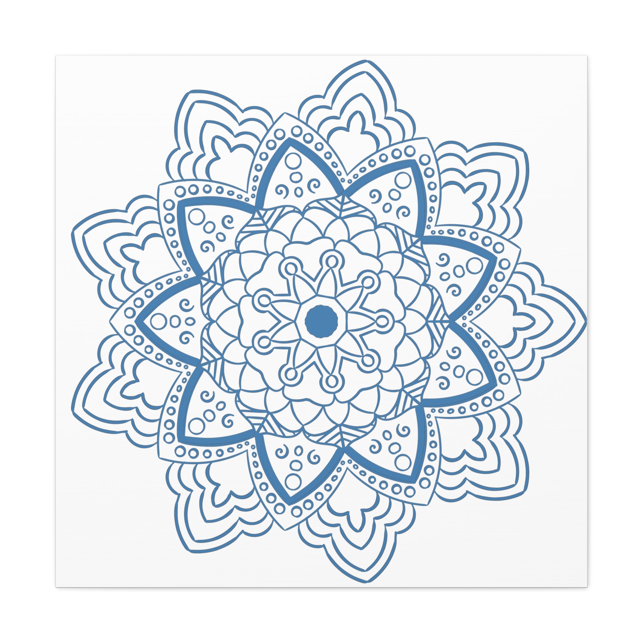 Beautiful Mandala Design Wall Art in Steel Blue