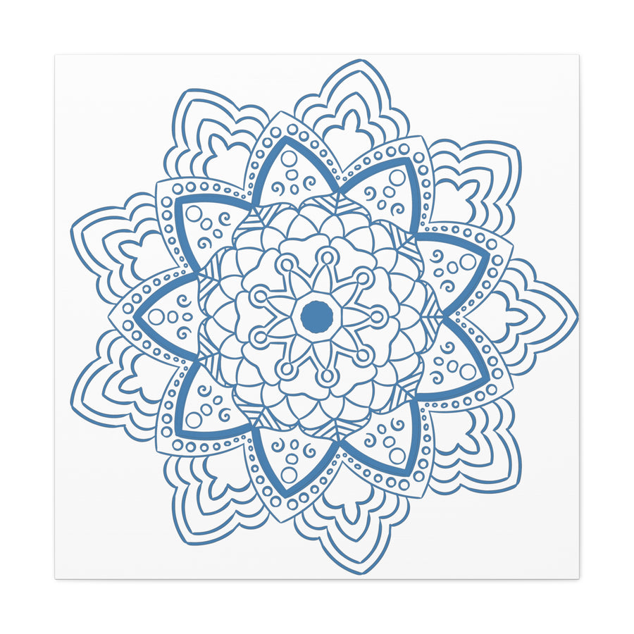 Beautiful Mandala Design Wall Art in Steel Blue
