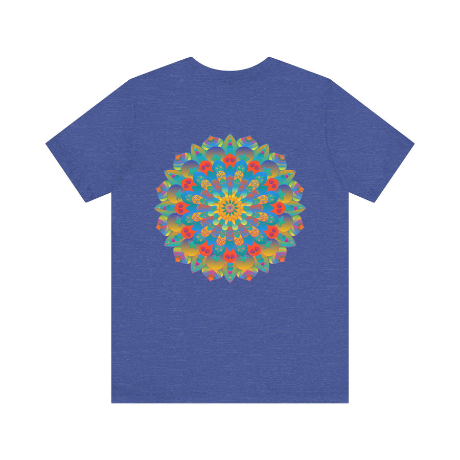 Colorful and mesmerizing mandala design t-shirt promoting spiritual peace and creativity