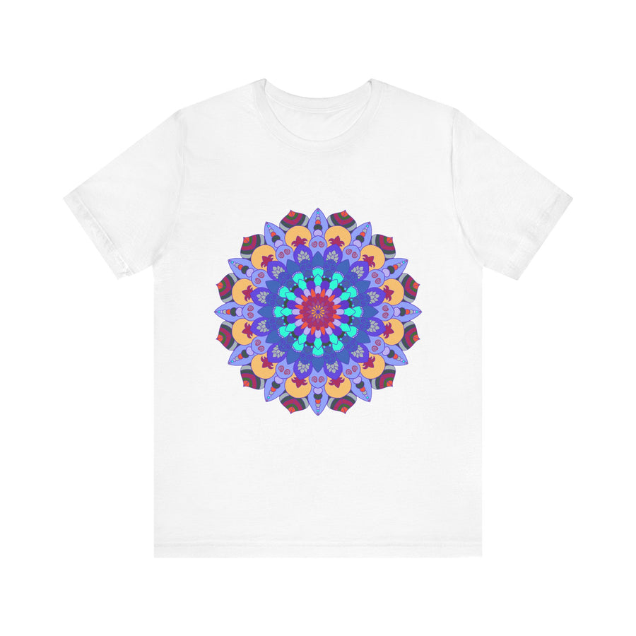 Vibrant Mandala Tee showcasing colorful and intricate spiritual art design