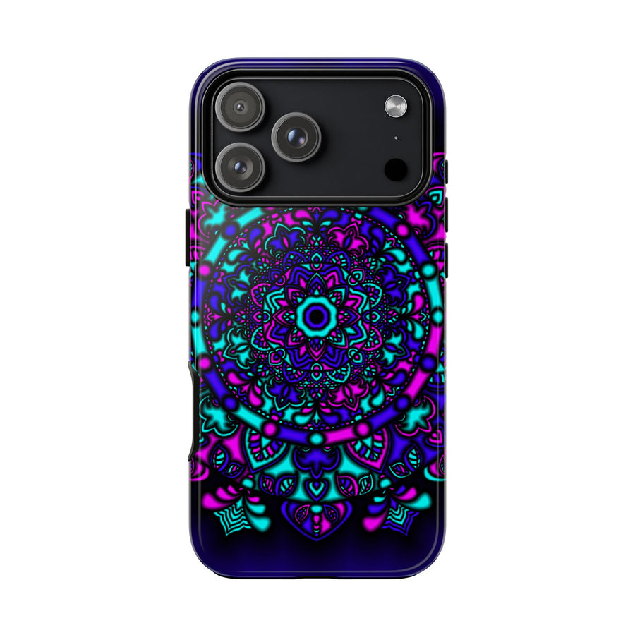 Mandala Neon Handyhülle – Lila & Türkise Robuste Schutzhülle