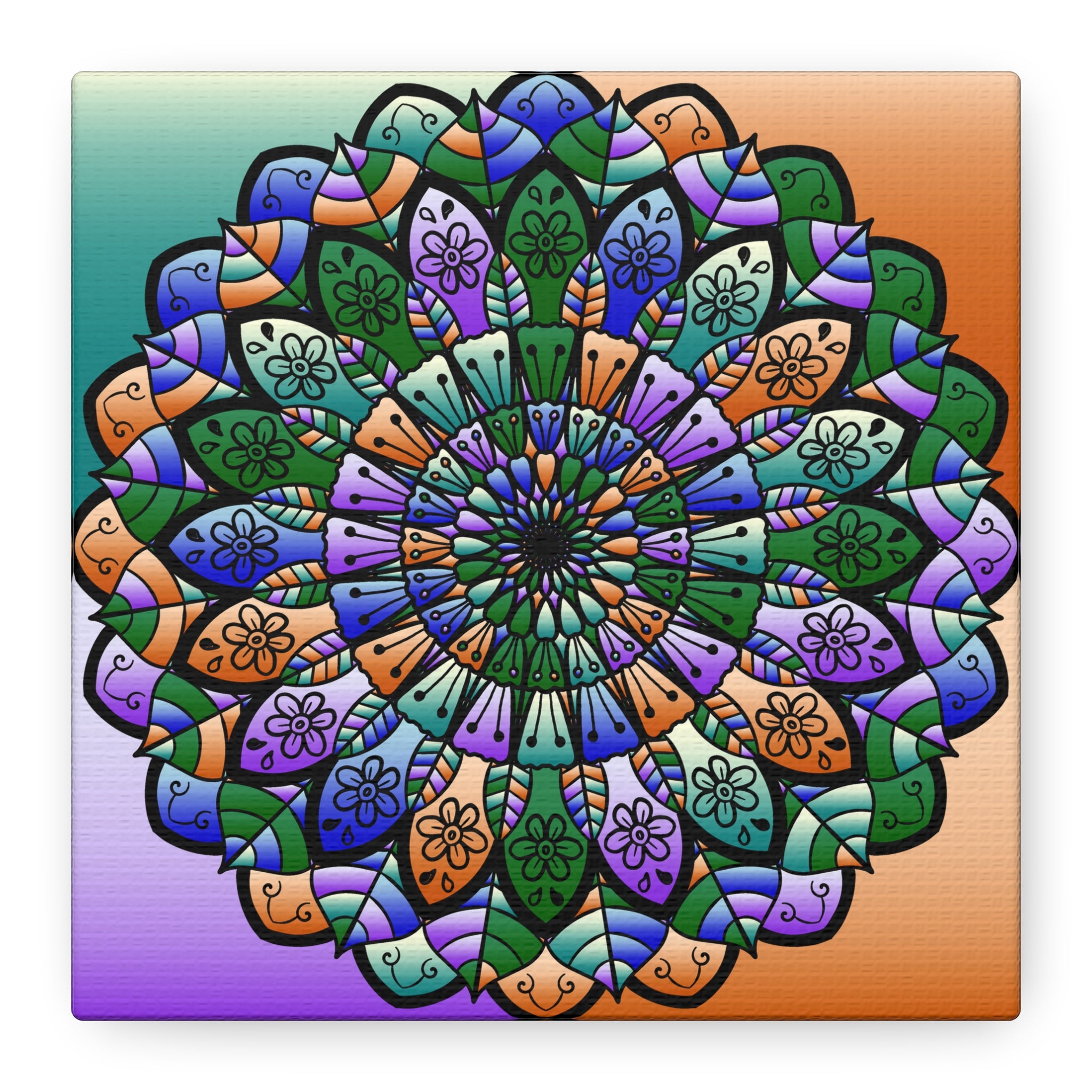 Tela artistica Mandala colorata — Arte opaca tesa