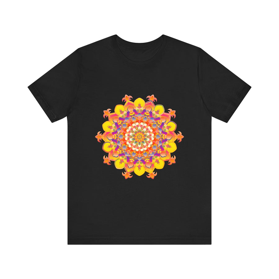 Vibrant Mandala Tee featuring a colorful and intricate design, perfect for adding a pop of color to your wardrobe