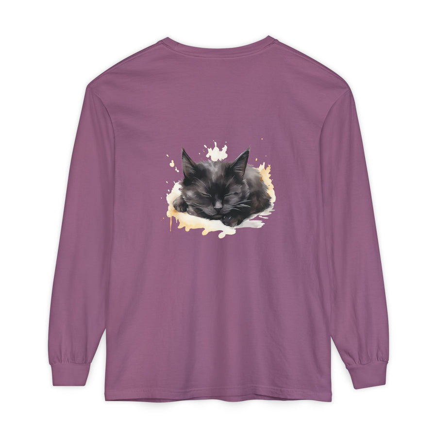 Full Sleeve Tee | Sleepy Cat Watercolor