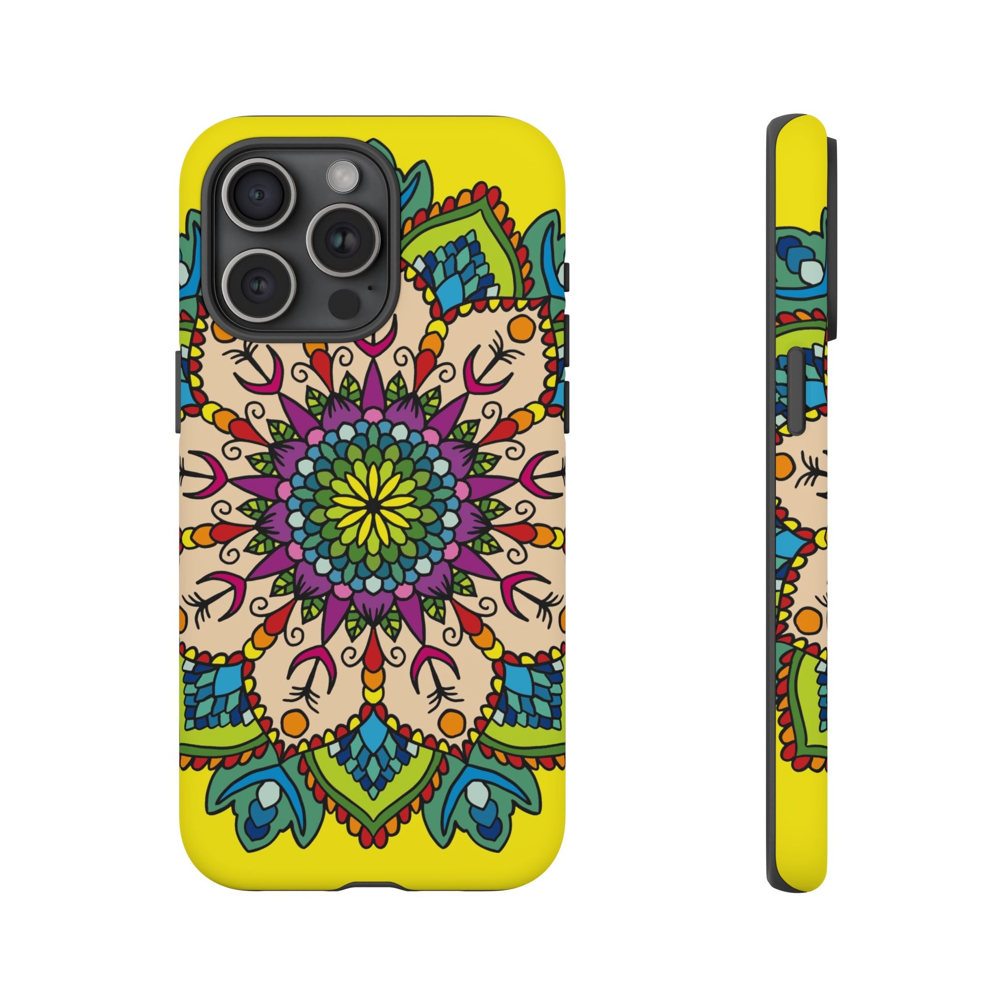 Intricate Floral Yellow Phone Case for Bold Protection and Style