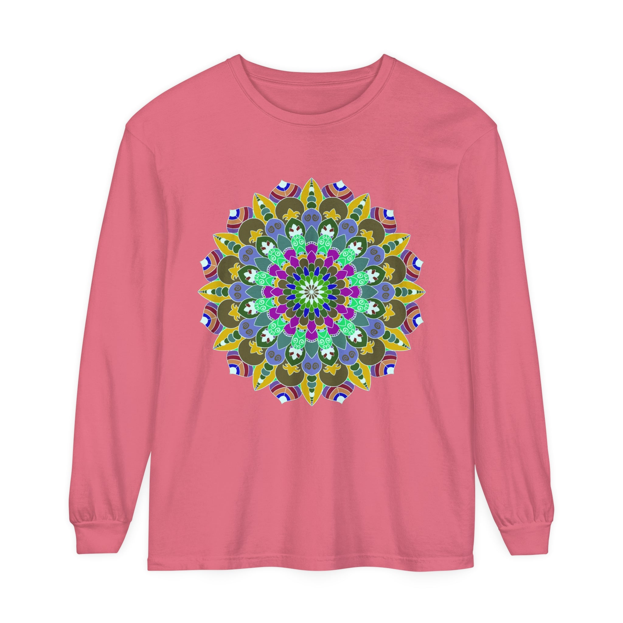 Colorful Mandala Long Sleeve T-Shirt - Spiritual Art 3