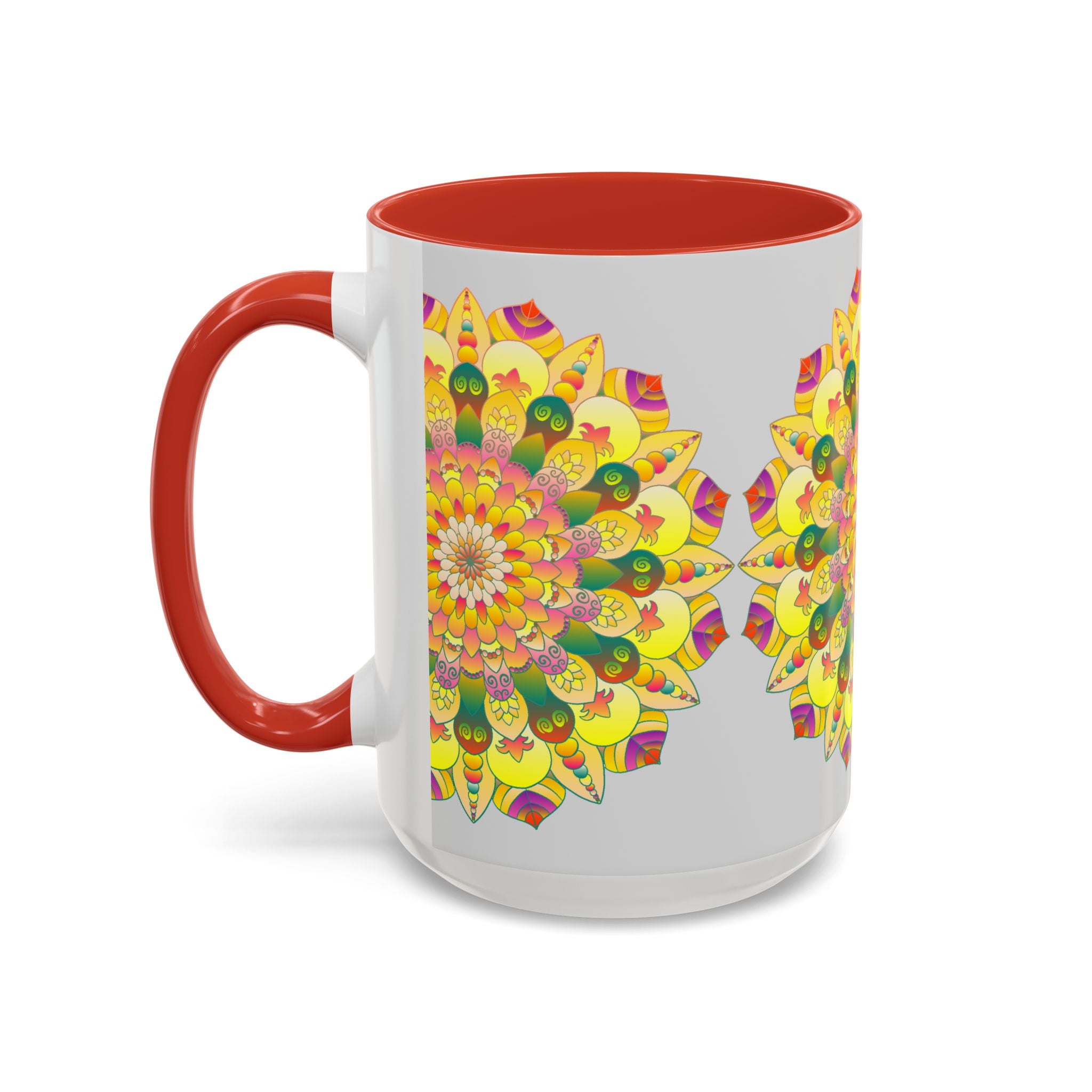 Exquisite mug adorned with a lively and intricate mandala design