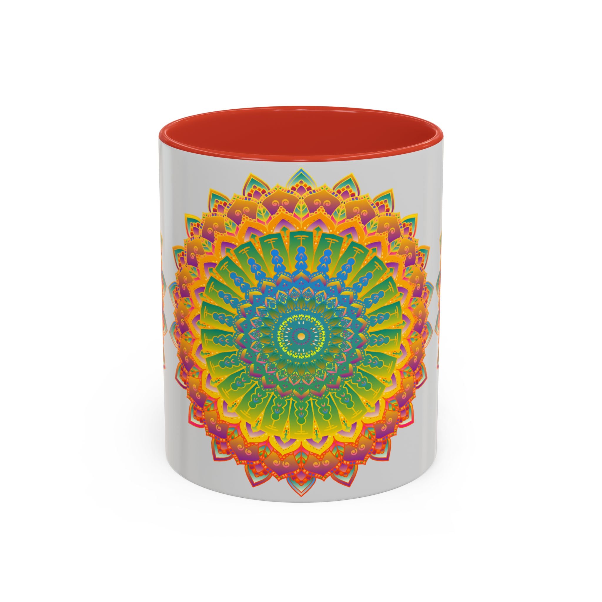 Intricately designed mandala art printed on a durable mug