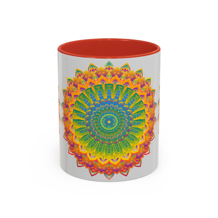 Intricately designed mandala art printed on a durable mug