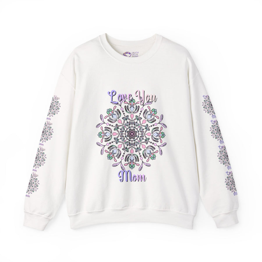 Mom Empowering Mandala Sweatshirt in Soft Pastel Hues