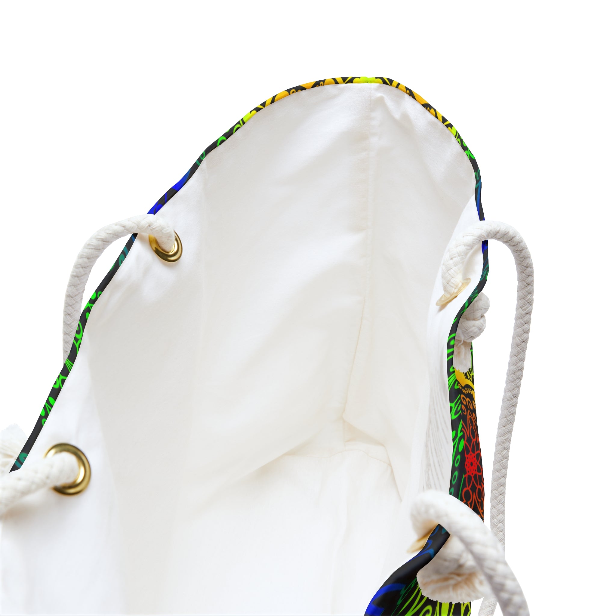 Intricate Mandala Weekender Bag in Bold Yellow and Green Tones