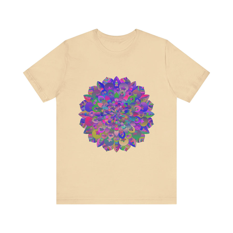 Colorful and intricate mandala design adorning a comfortable and stylish t-shirt