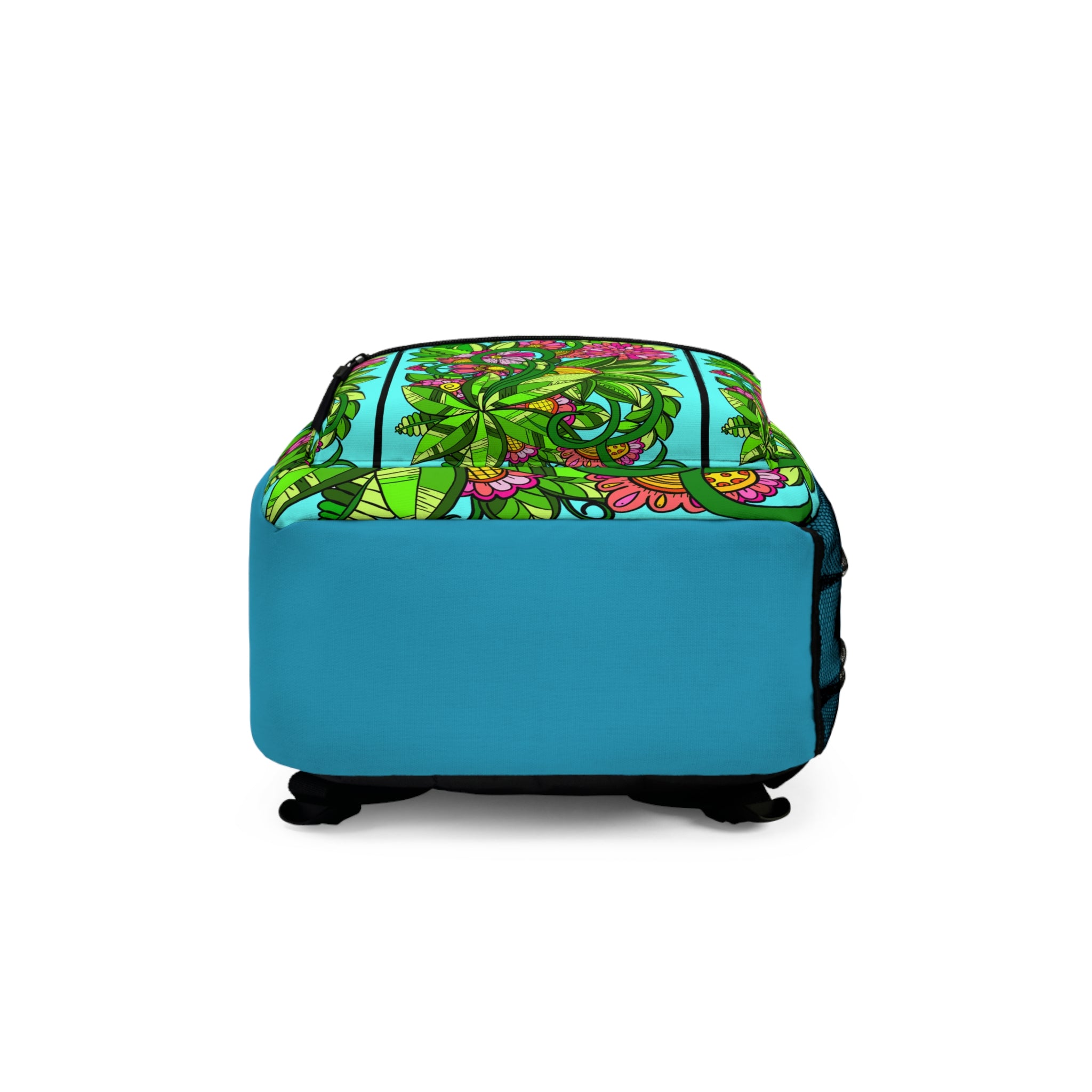 Floral Adventure Backpack in Bright Turquoise and Pink Tones