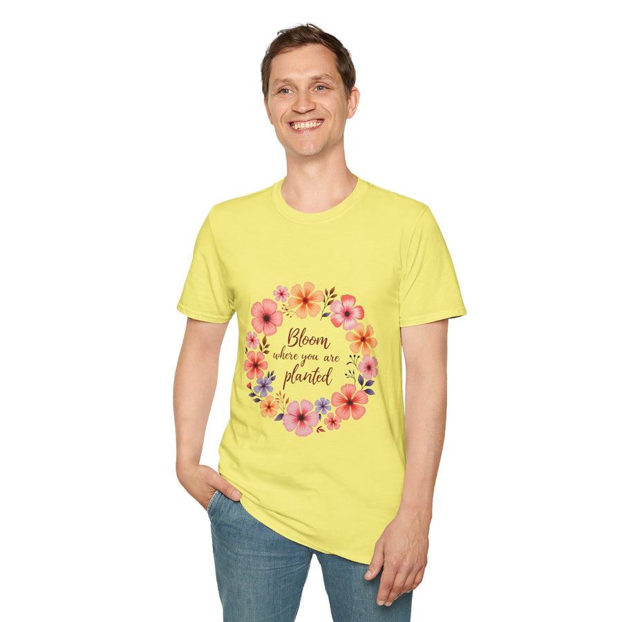 Comfortable and stylish Floral Mandala Quote T-Shirt with intricate design and inspirational quote for women