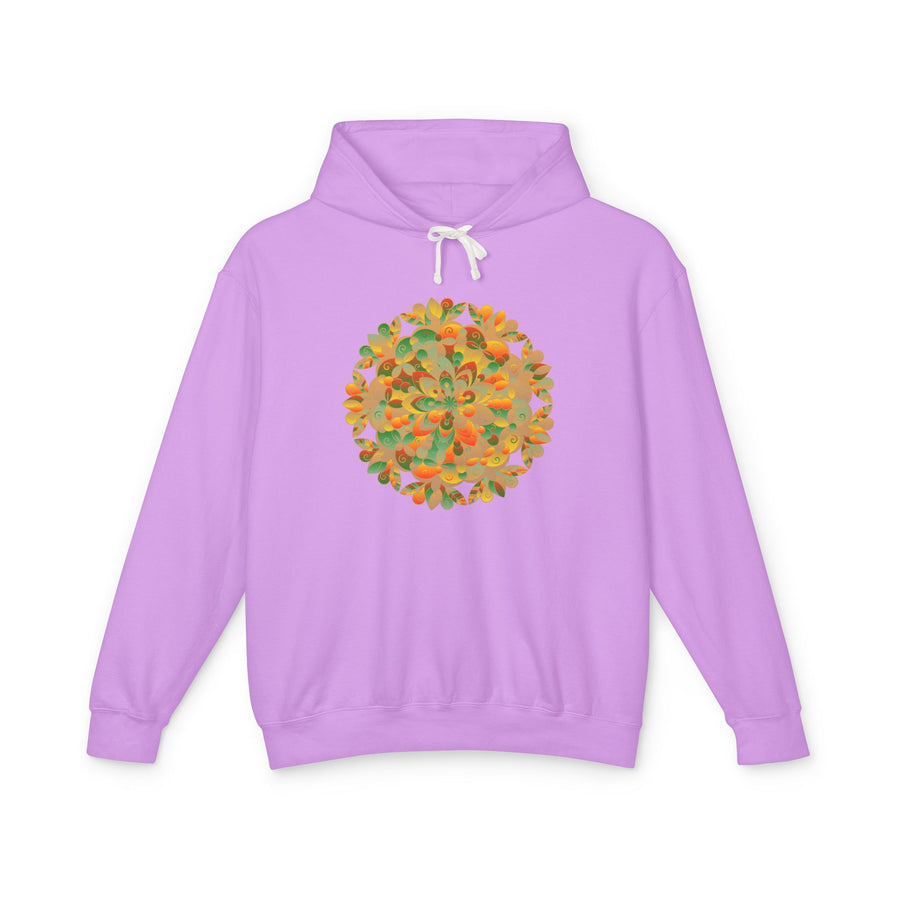 Vibrant Floral Mandala Unisex Lightweight Hoodie
