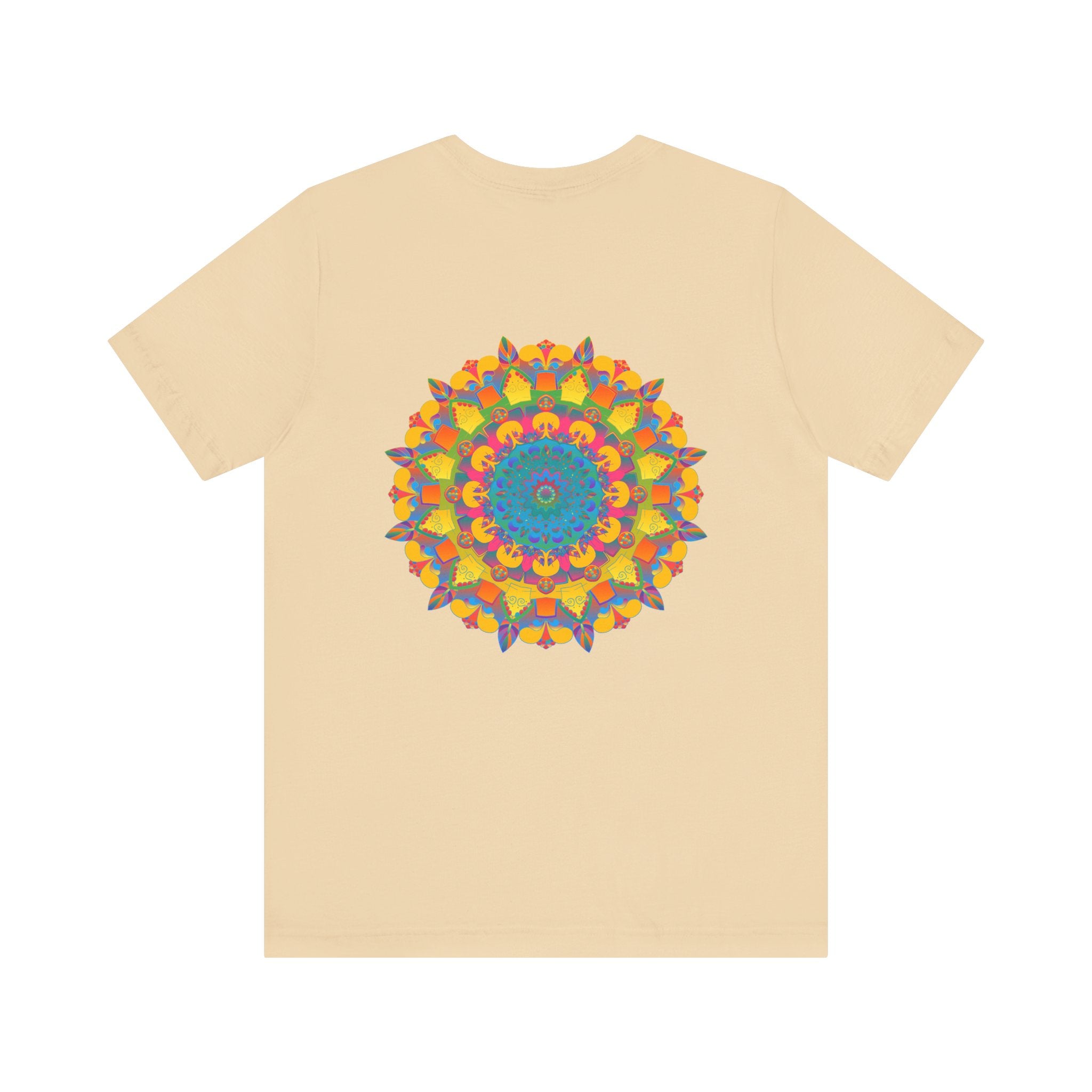 Colorful and intricate mandala design t-shirt promoting peace and harmony