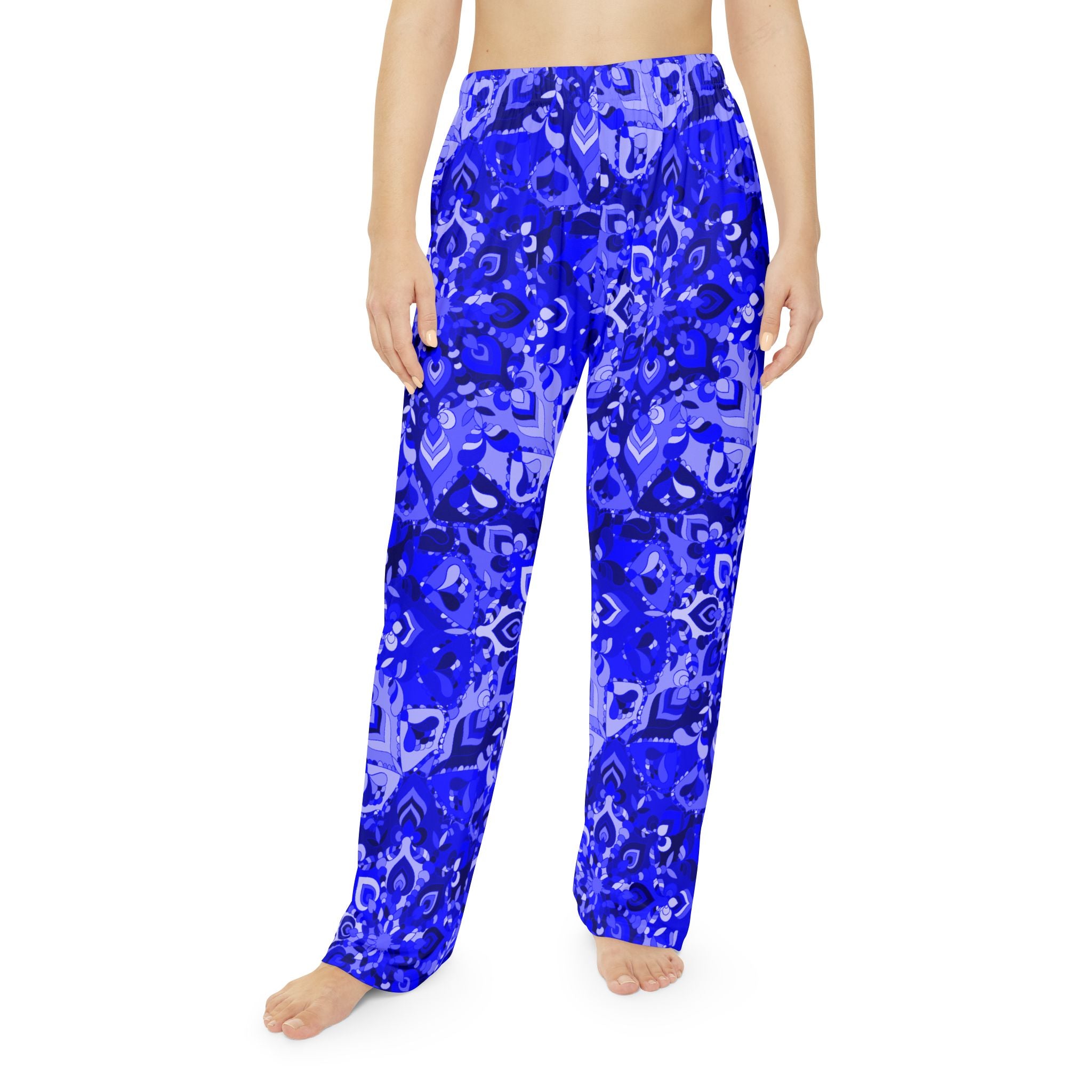 Blue Mandala Lounge Pants – Cozy Women’s Pajamas for Home Relaxation