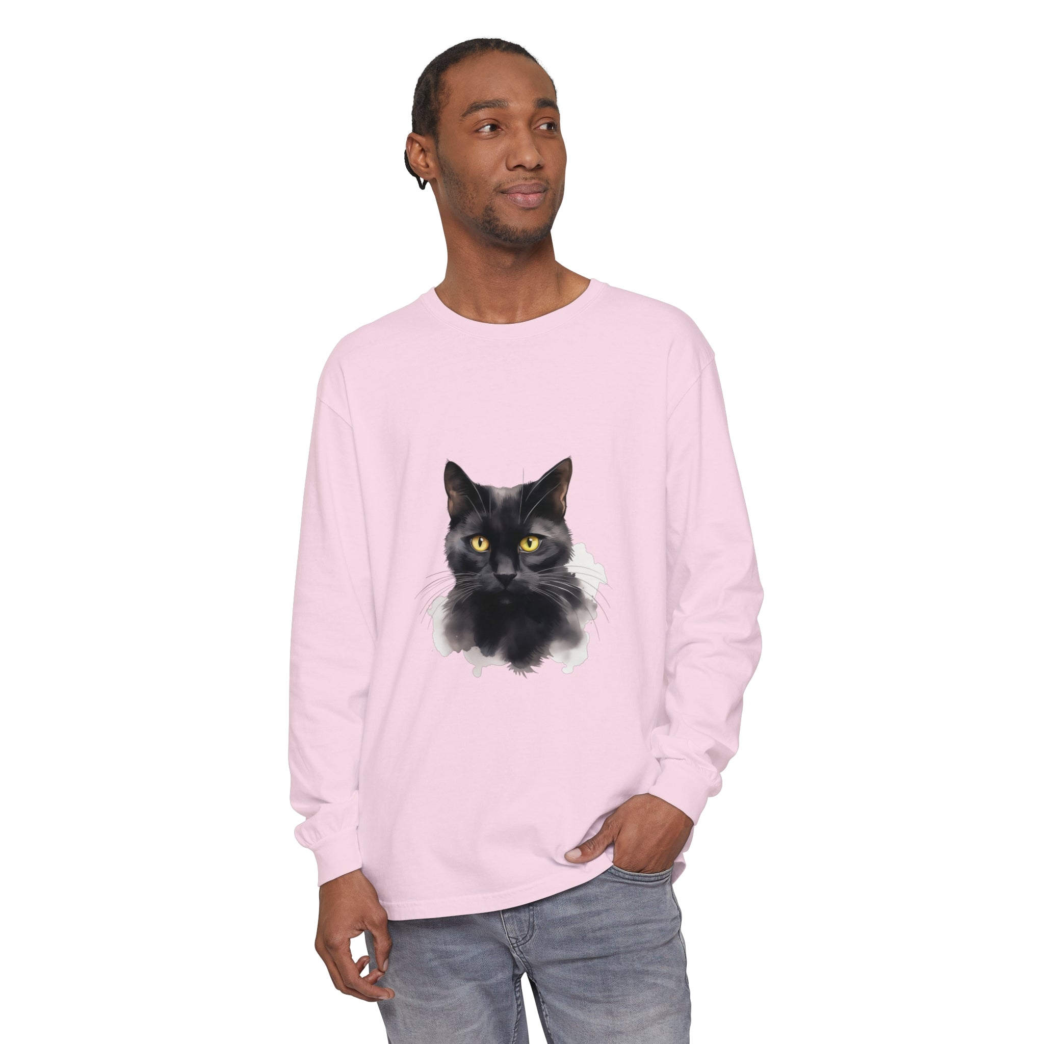 Men's and Women's Shirt featuring Black Cat Portrait
