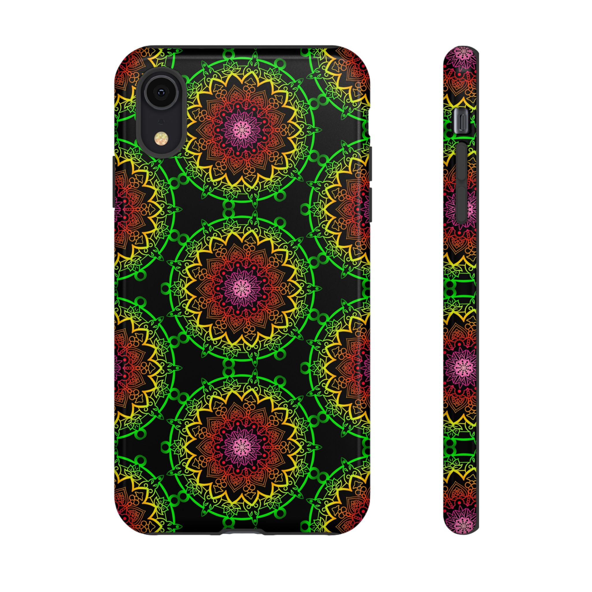 Custodia per telefono con mandala artistica, motivi audaci e stile moderno