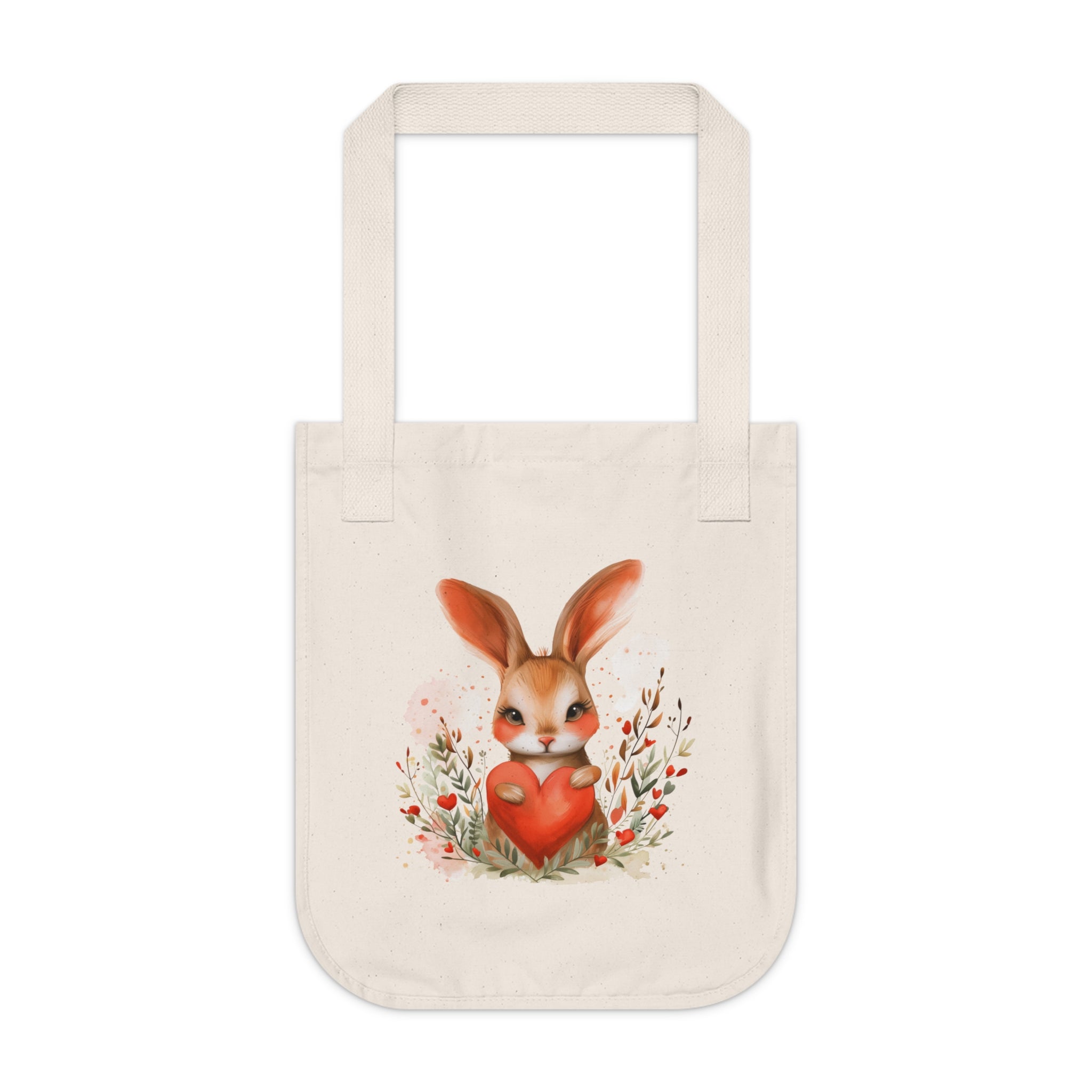 Borsa tote in tela biologica con scritta "Coniglietto Amore", regalo ecologico per gli amanti degli animali, borsa della spesa riutilizzabile, decorazione primaverile, borsa tote per amanti dei conigli