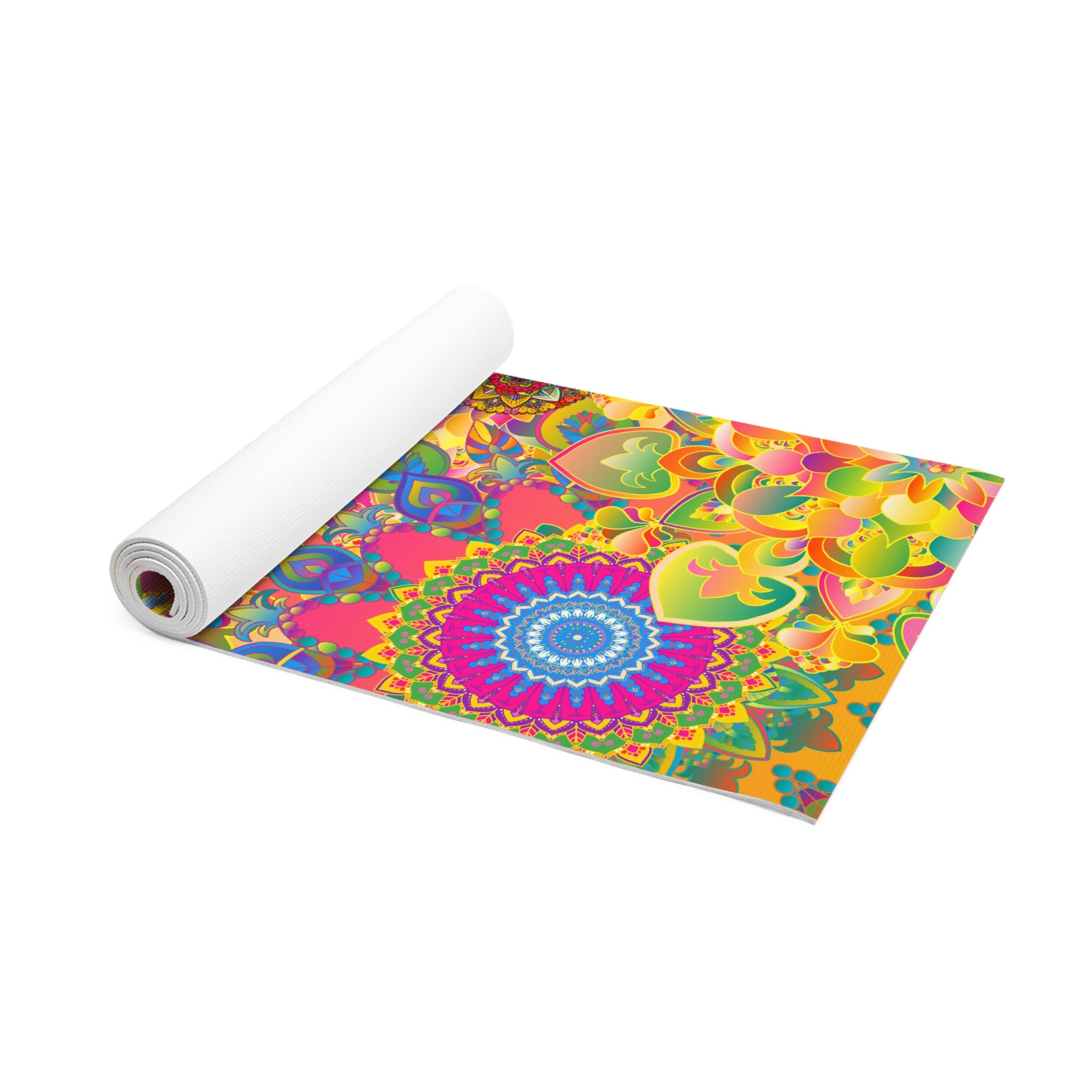 Colorful Mandala Floral Foam Yoga Mat — Vibrant Handmade-Style Design