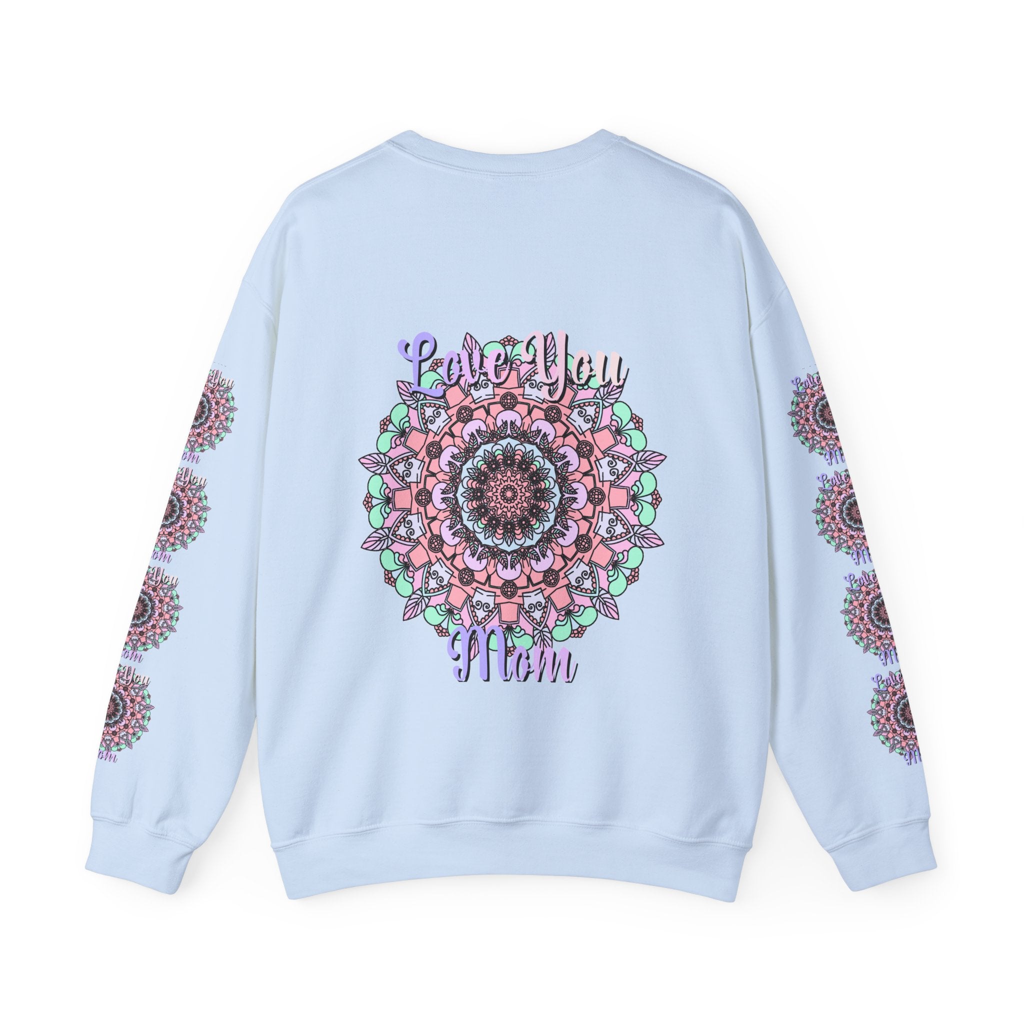 Mandala Inspired Crewneck Sweatshirt for Moms in Soft Pastels