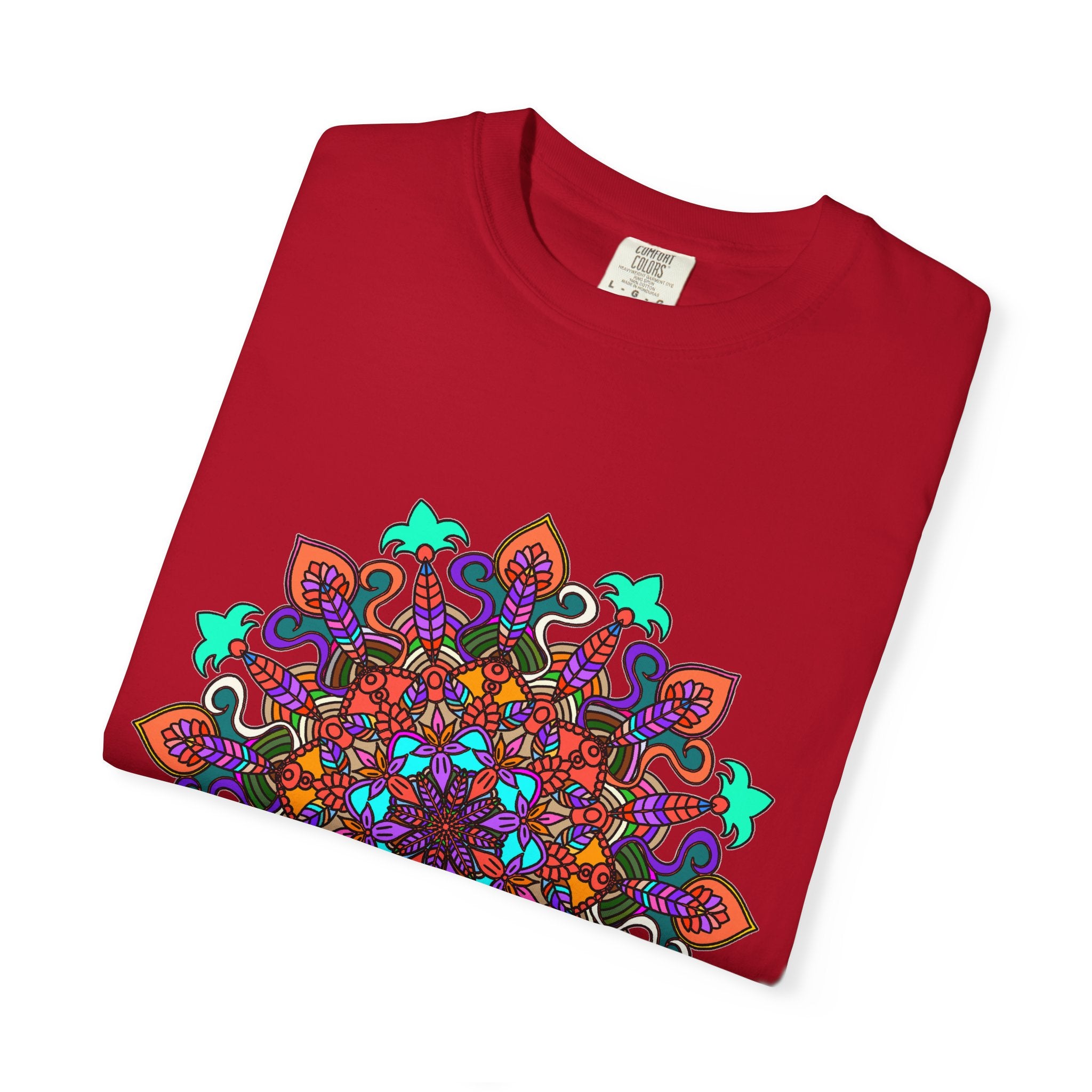 T-shirt con disegno mandala fatto a mano - 100% cotone