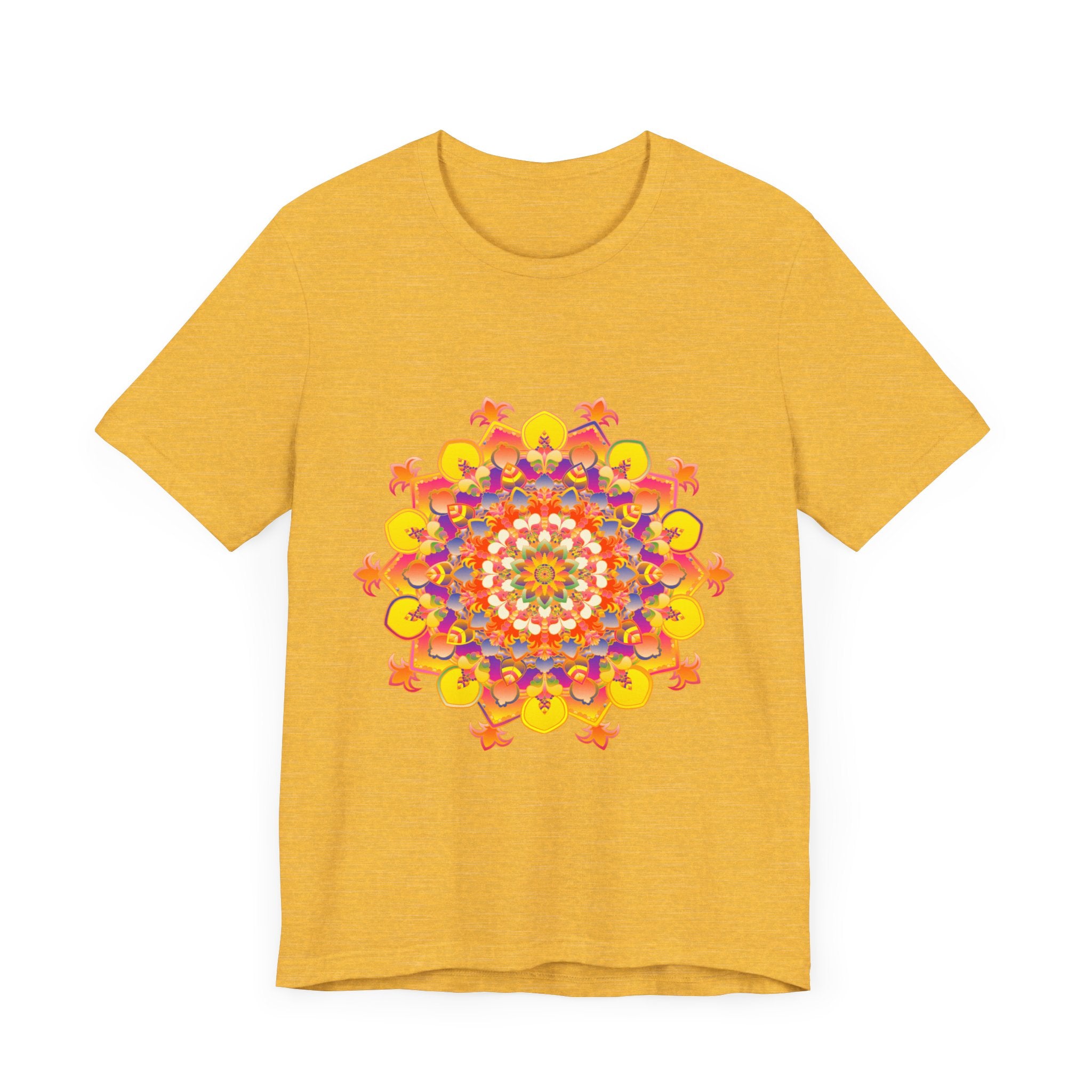Vibrant Mandala Tee showcasing a colorful and intricate design for a unique and eye-catching fashion statement