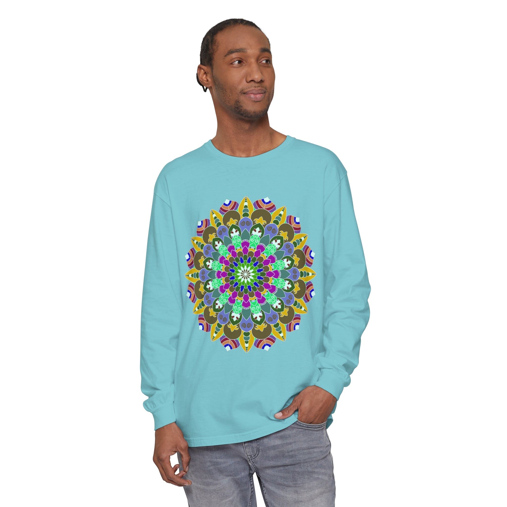 Colorful Mandala Long Sleeve T-Shirt - Spiritual Art 52