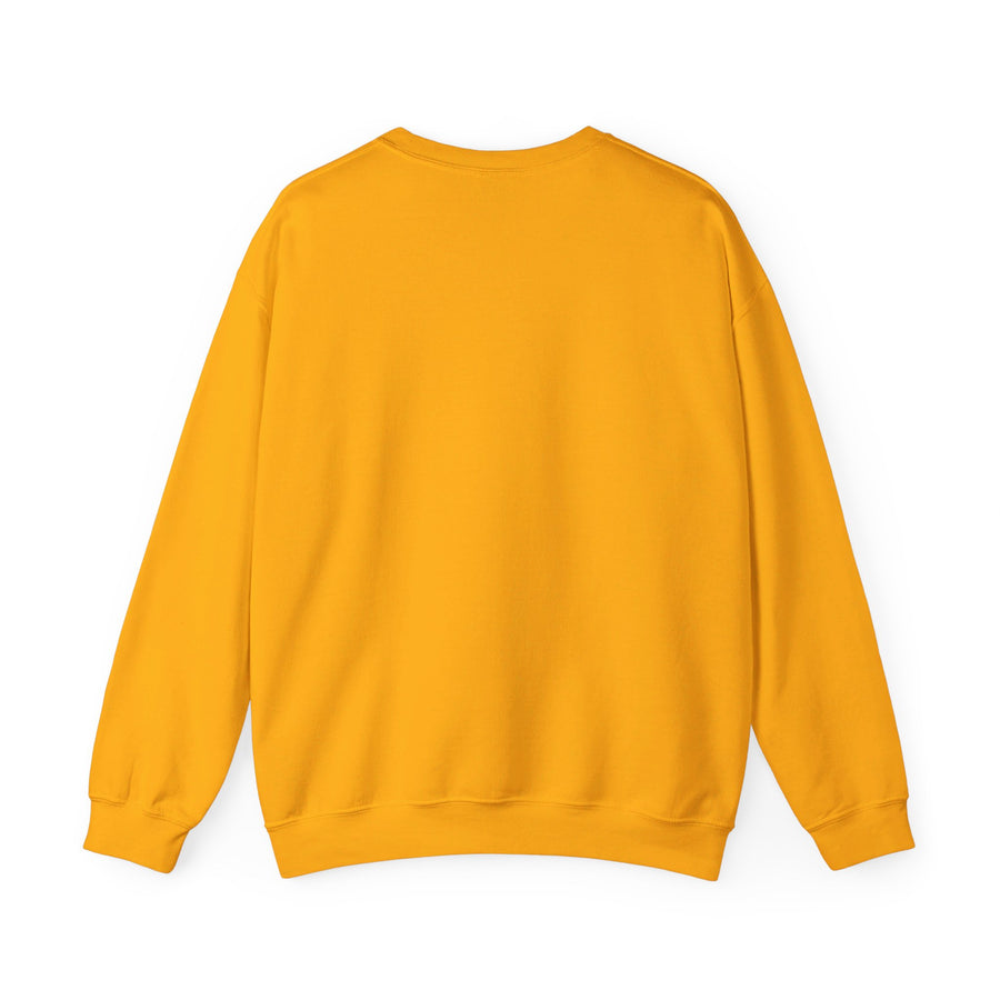 A cozy unisex heavy blend crewneck sweatshirt featuring a cat lounging under palm trees