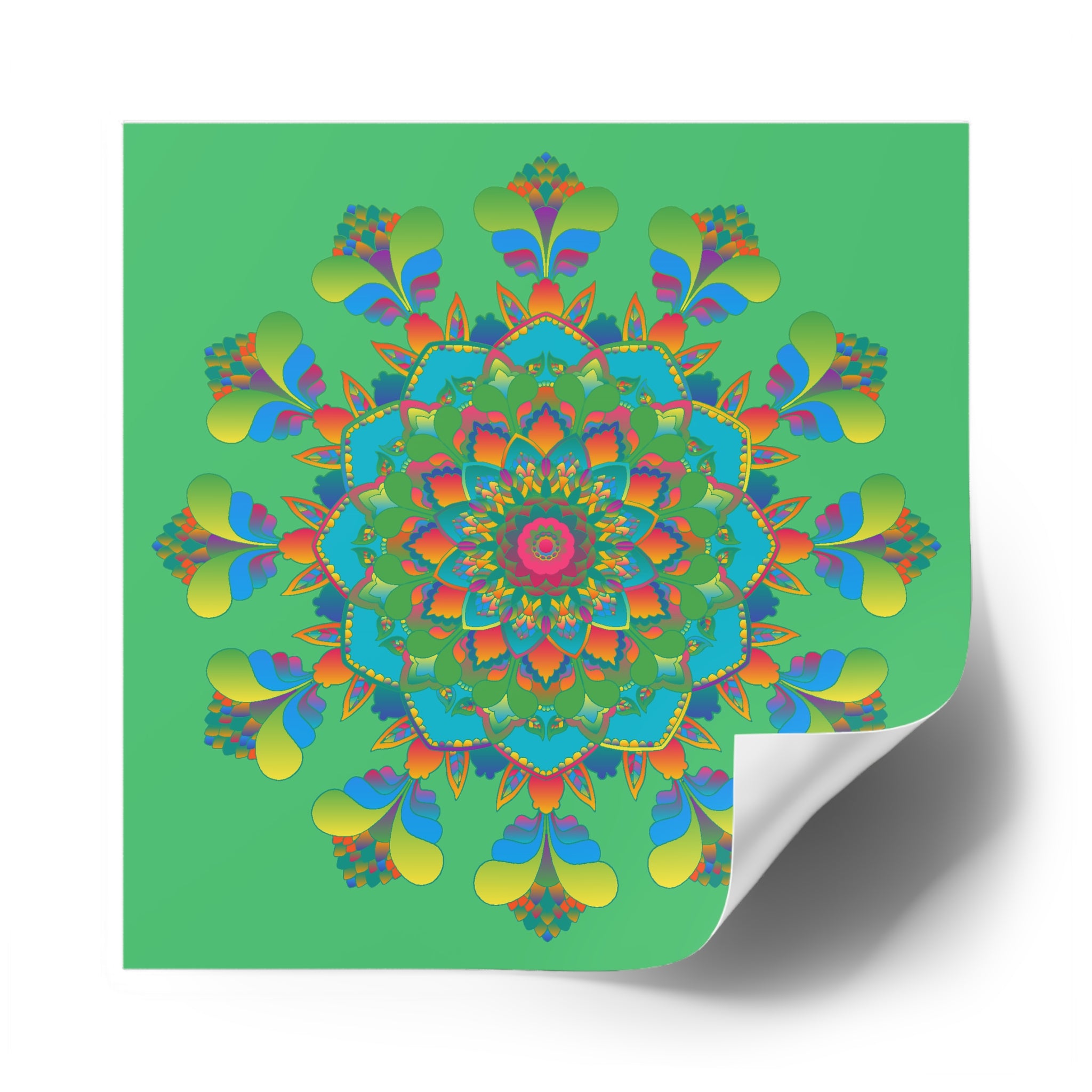 Quadratische Mandala-Laminieraufkleber