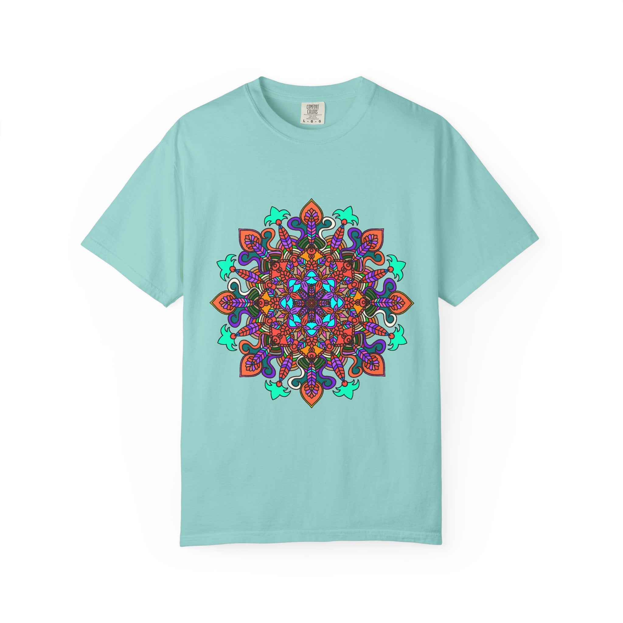 T-shirt con disegno mandala fatto a mano - 100% cotone