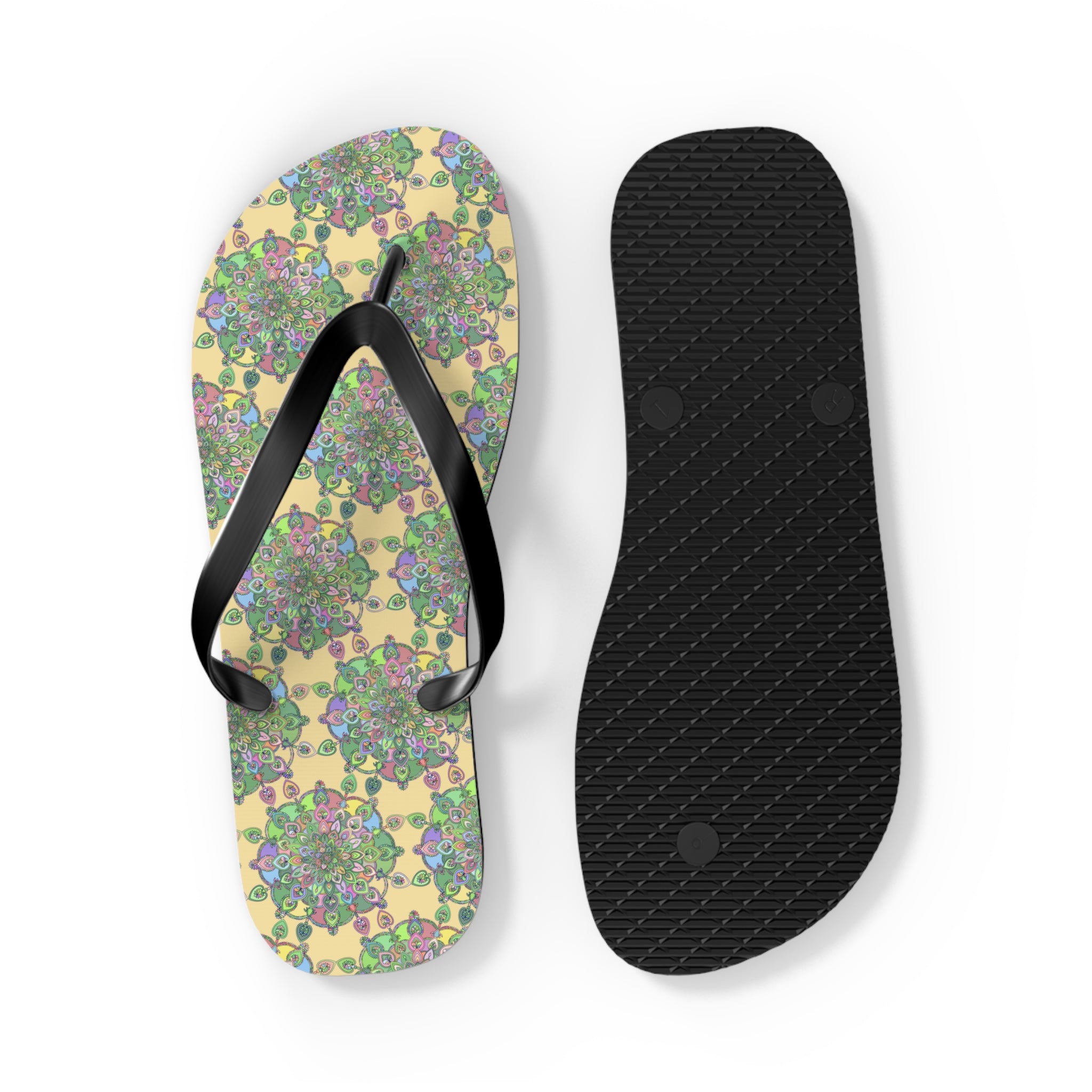 Colorful Floral Flip Flops, Summer Beach Footwear, Casual Sandals, Gift for Vacation, Boho Style