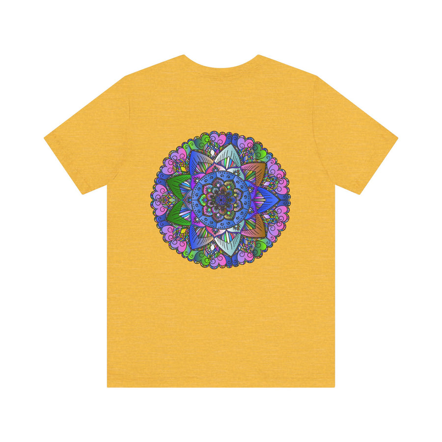 Vibrant Mandala T-Shirt with intricate design and colorful patterns, representing spiritual peace and tranquility, perfect for yoga and meditation enthusiasts