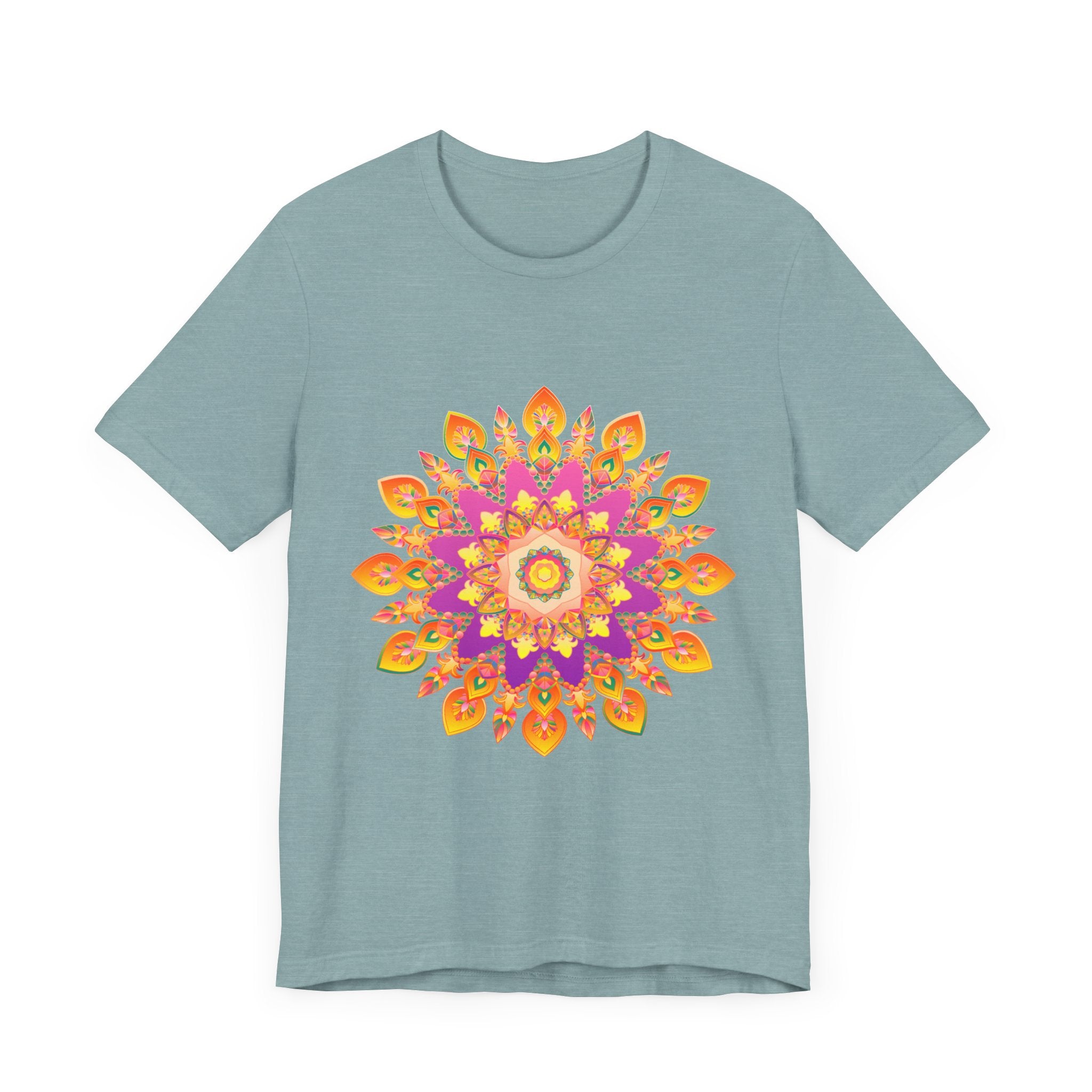 Vibrant Mandala T-Shirt featuring a colorful and detailed design with intricate patterns and bright hues, perfect for adding a pop of color to your wardrobe