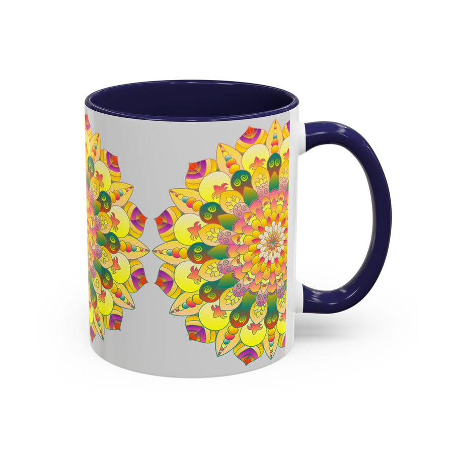 Eye-catching ceramic mug with a beautiful floral mandala pattern