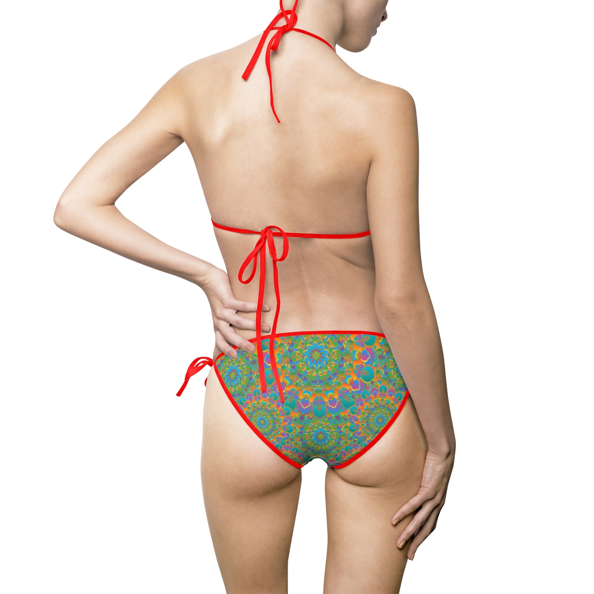 Bikini con stampa mandala in vivaci tonalità tropicali per il divertimento estivo