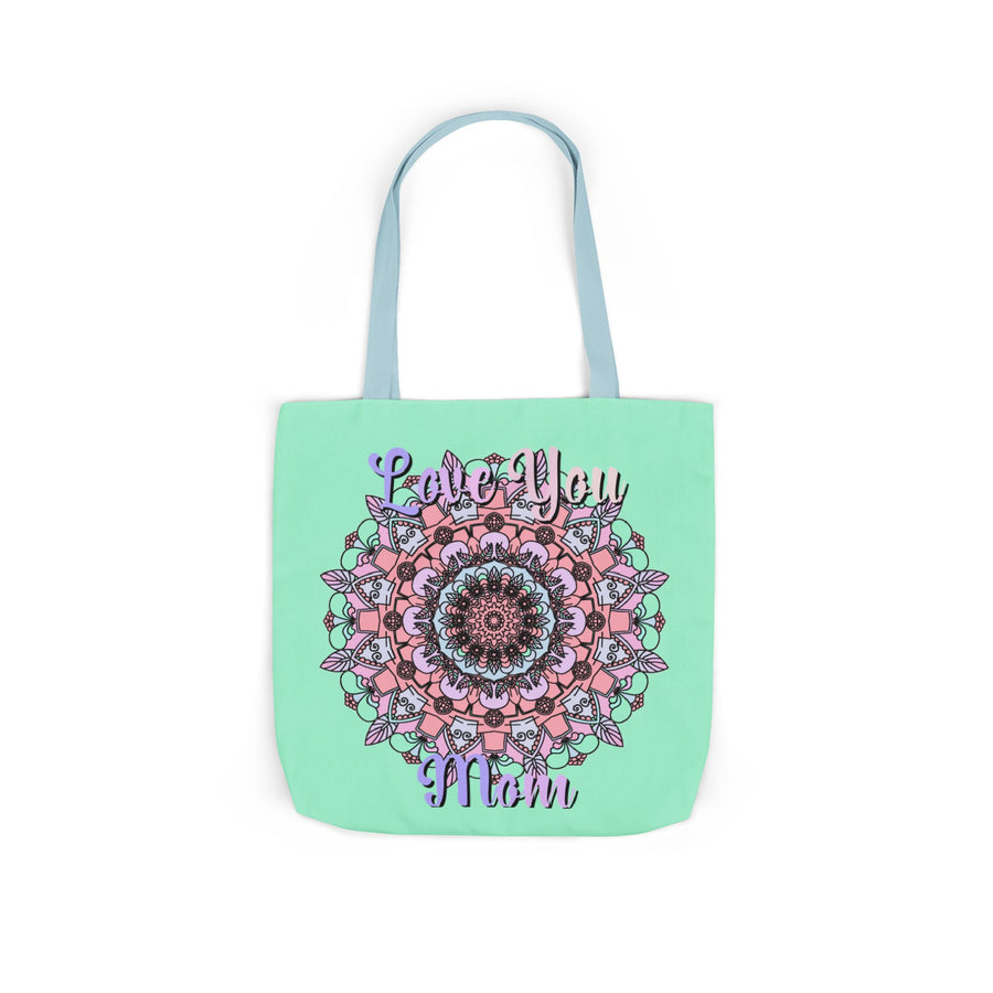 Mandala 'Love You Mom' Canvas Tote — Floral Mother's Day Gift Bag