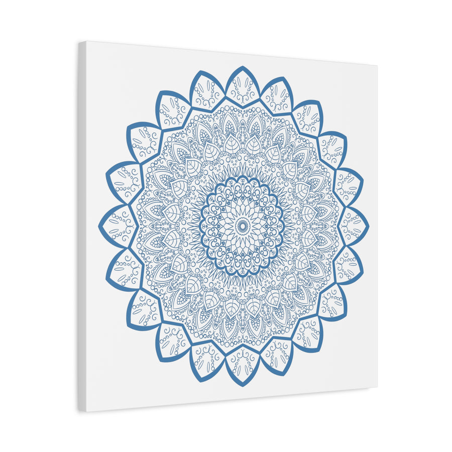 Steel blue Mandala Design Wall Art handcrafted on 125 stretched canvas