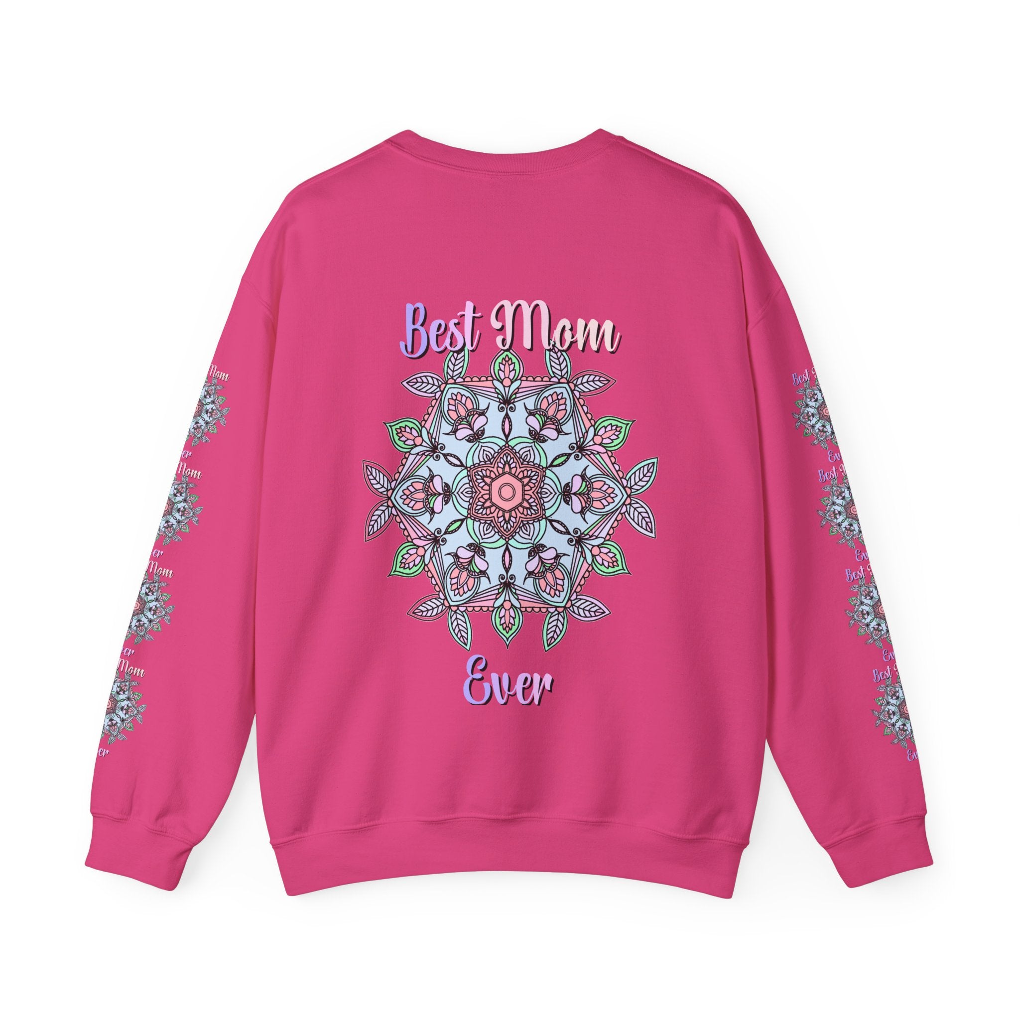 Mandala Art Crewneck Sweatshirt Celebrating Moms in Soft Hues